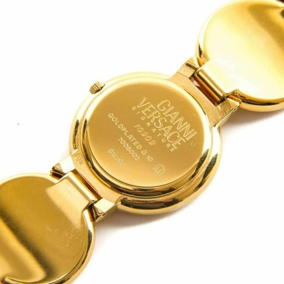 Authentic Gianni Versace Signature Medusa Gold Plated Coin Watch - Picture 10 of 10